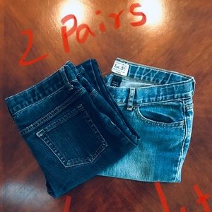 Light, Dark Blue Skinny Stretch Jeans Girls Size14